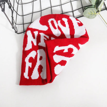 Y2k Letter Knitted Hat Autumn Winter Street New Unisex