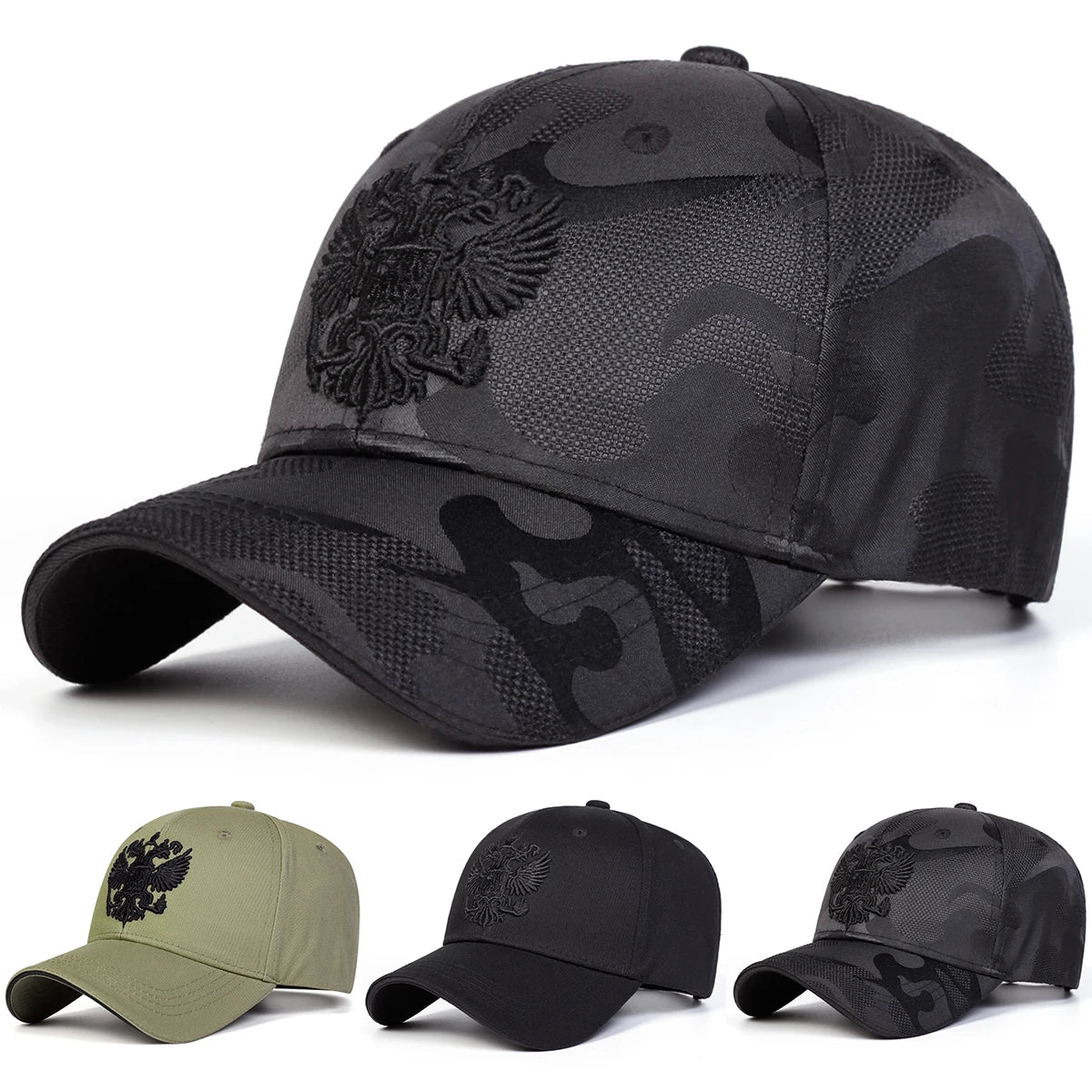 Unisex Double-headed Eagle Embroidery Baseball Caps Spring Autumn