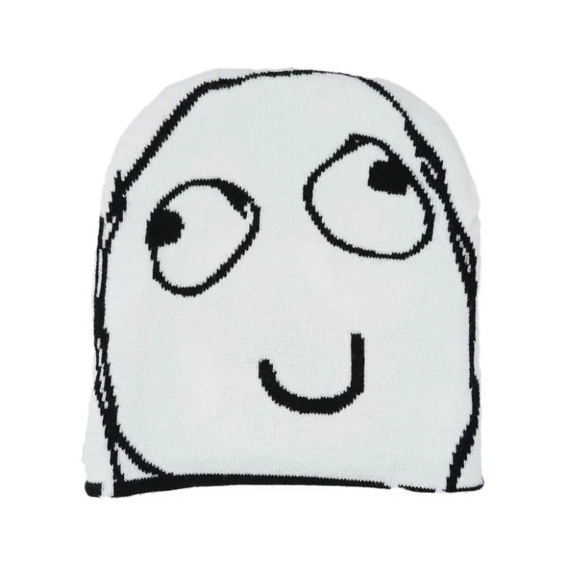 Funny Cartoon Face Knit Beanie Unisex Winter Hat