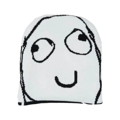 Funny Cartoon Face Knit Beanie Unisex Winter Hat