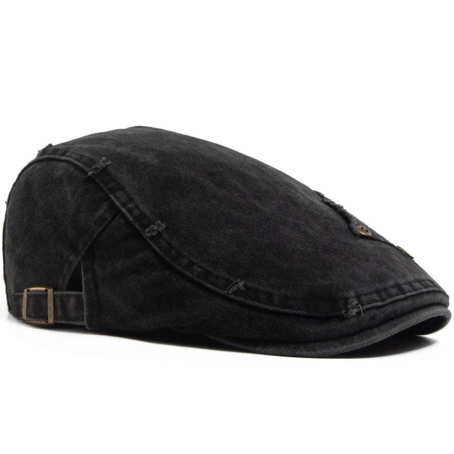Vintage Rivet Newsboy Cap Men Women Fashion Washed Cabbie Beret