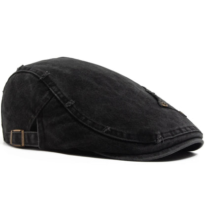 Vintage Rivet Newsboy Cap Men Women Fashion Washed Cabbie Beret