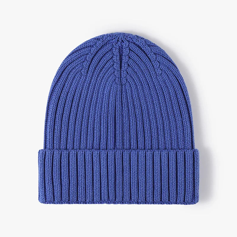 Men's Women Big Head Winter Brimless Head Wrapped Cotton Knit Cap