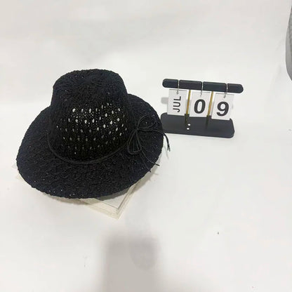 Japanese Simple Hollow Out Panama Straw Hat For Women Spring Summer