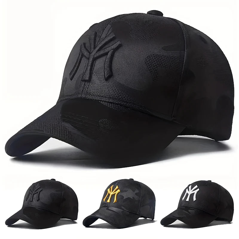 Unisex Letter Embroidery Camouflage Baseball Caps Spring and Autumn