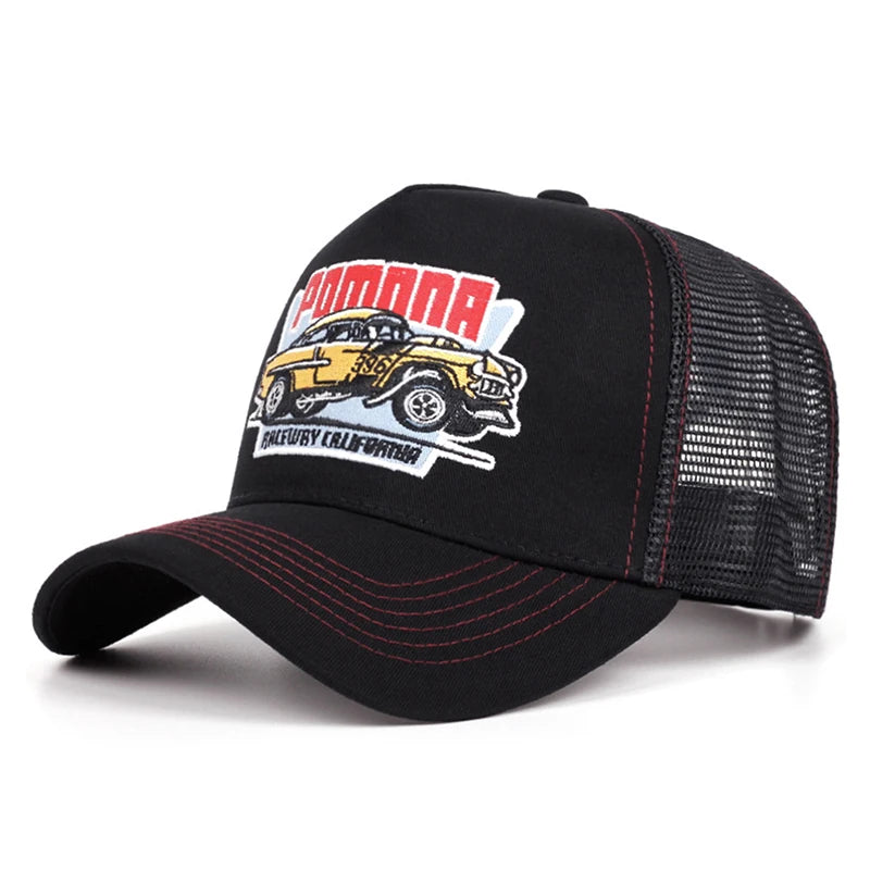 Personalized Creative Mesh Hat Pomnna Car Embroidery Baseball Hat