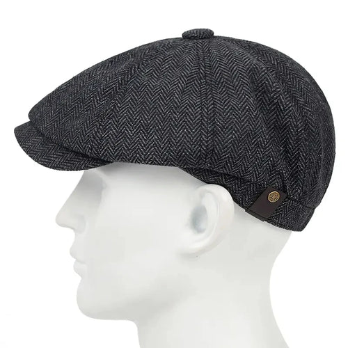 Male Ivy Hat Big Head Man Autumn And Winter Newsboy Cap