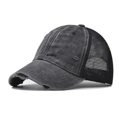 Cotton Washed Distressed Mesh Breathable Summer Baseball Cap