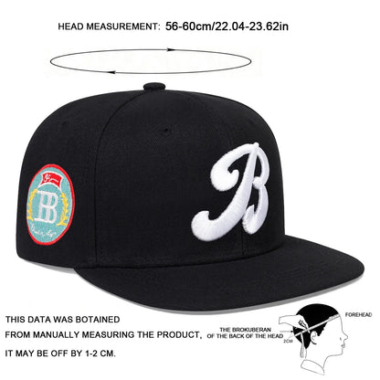 Unisex B Letter Embroidery Hip-hop Hats Spring Autumn Outdoor Snapback Cap
