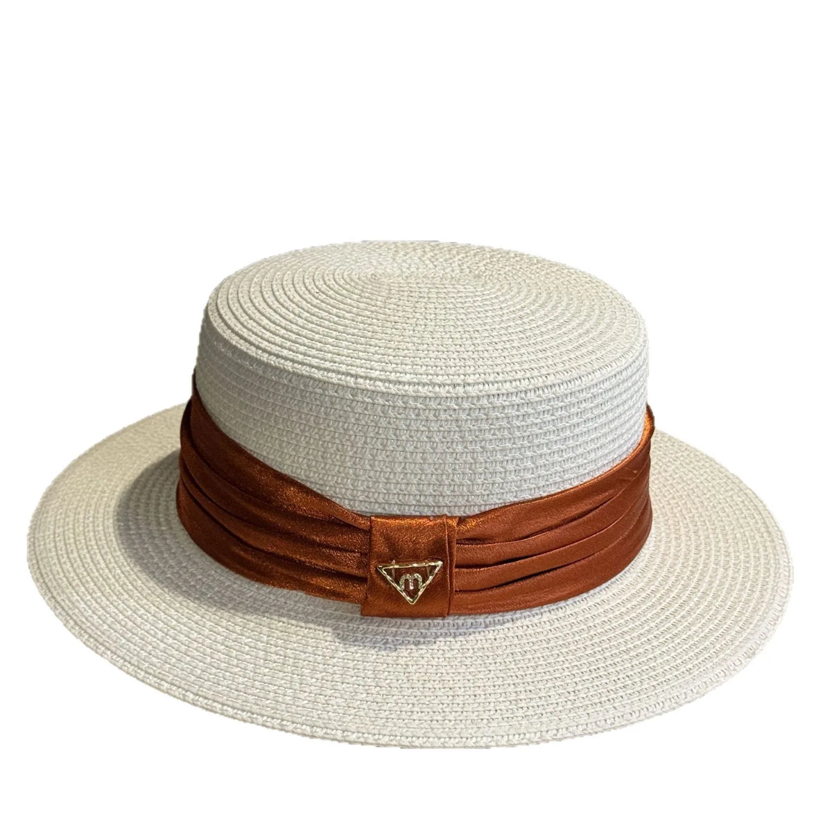 2026 French Style Flat Top Straw Sun Hat