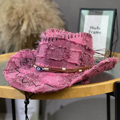 Vintage Cowboy Hat UPF 50+ - Western Wide Brim Sun Hat