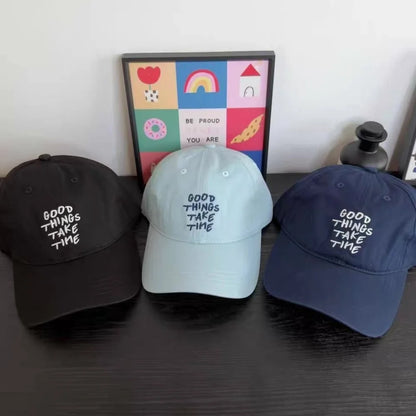 Spring Letter Embroidery Baseball Cap For Women All Season Versatile Soft Top Couple Sunshade Duckbill Cap
