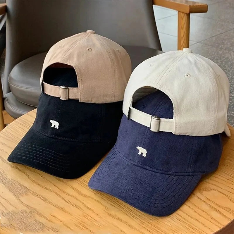 Cartoon Polar Bear Embroidery Baseball Cap For Women Men