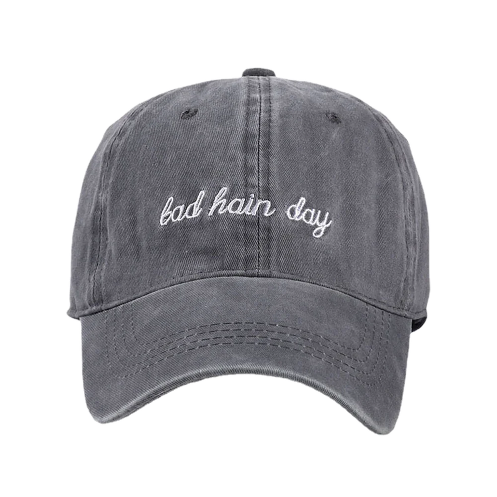 Fashion Bad Hair Day Letter Embroidery Wash Cotton Baseball Cap