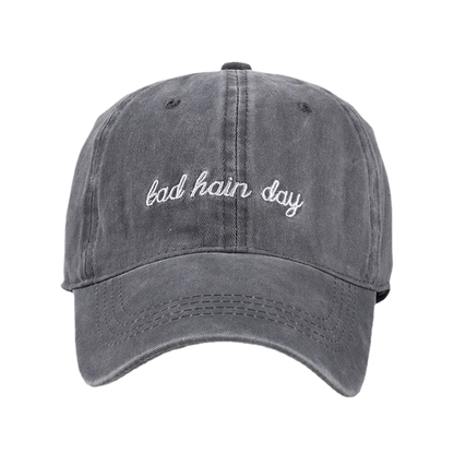 Fashion Bad Hair Day Letter Embroidery Wash Cotton Baseball Cap