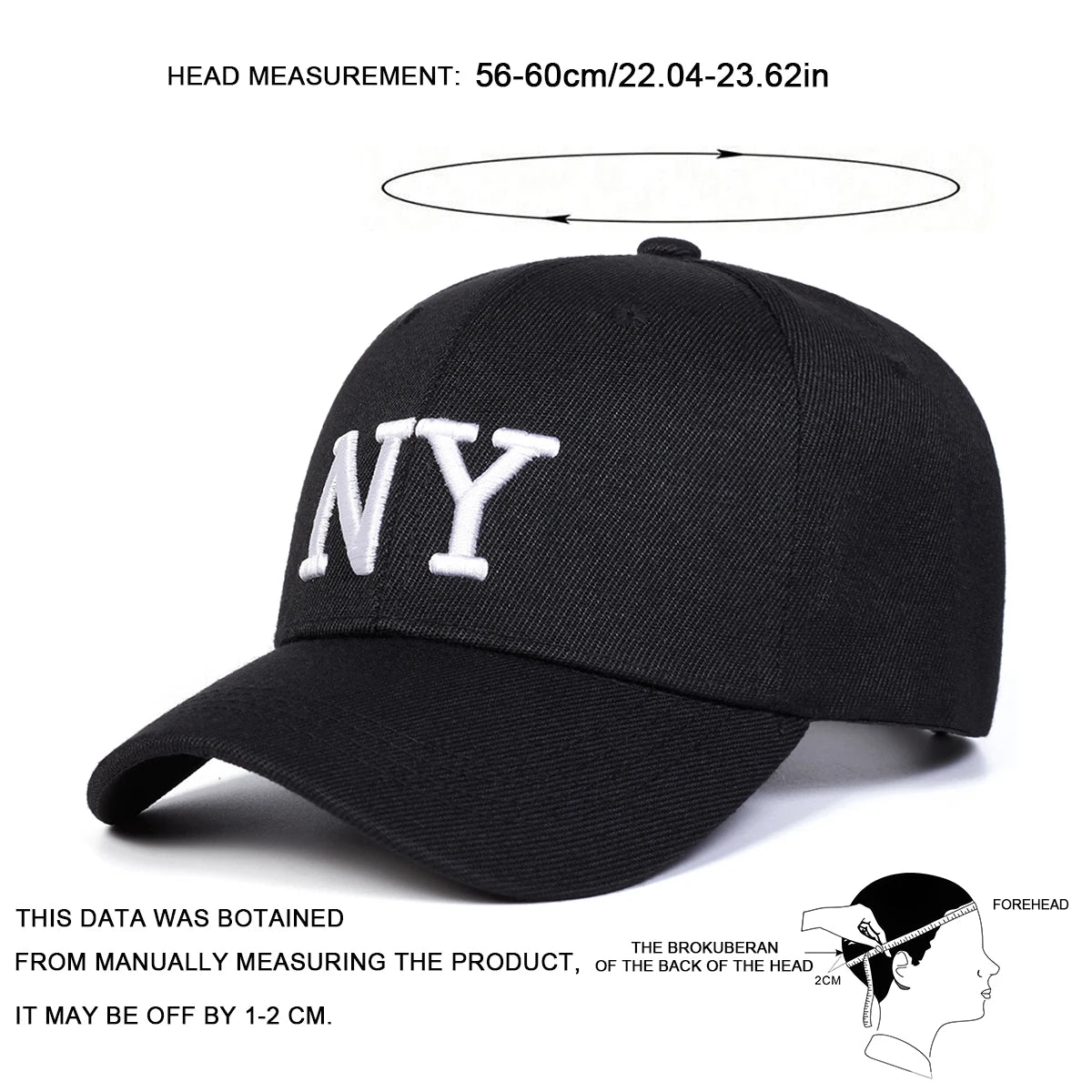 Unisex NY Letter Embroidery Baseball Caps Spring Autumn