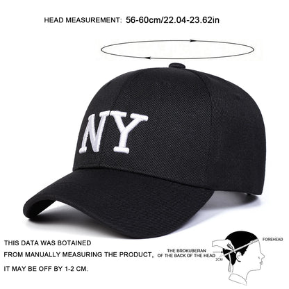 Unisex NY Letter Embroidery Baseball Caps Spring Autumn