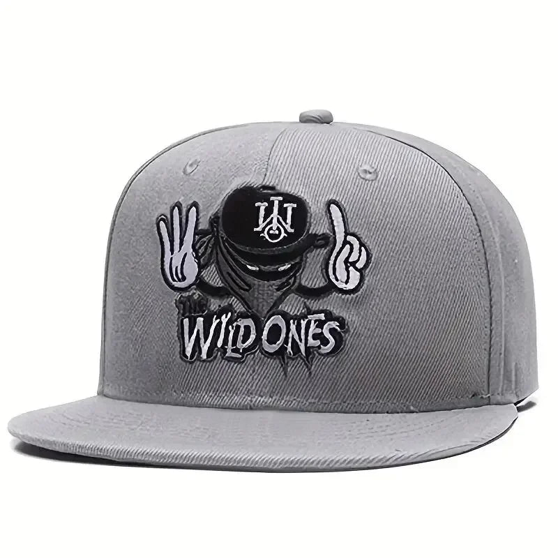 Unisex Ninja Letter Snapback Cap, Embroidered Hip-hop Hat, Outdoor Sunscreen Cap for Men Women