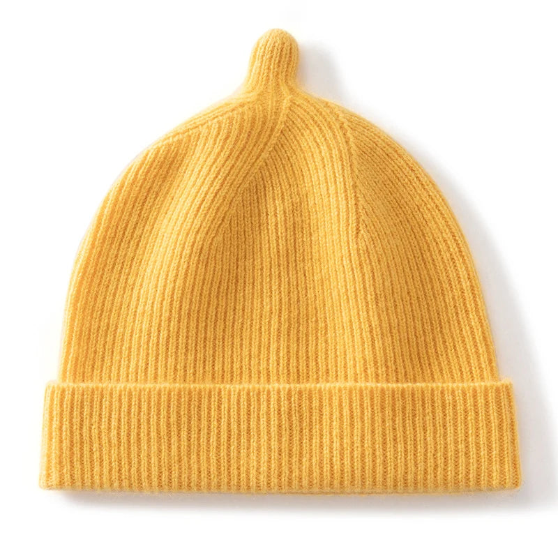 Korean Fashion Cashmere Hats Girls Boys Solid Color Outdoor Warm Caps Kids