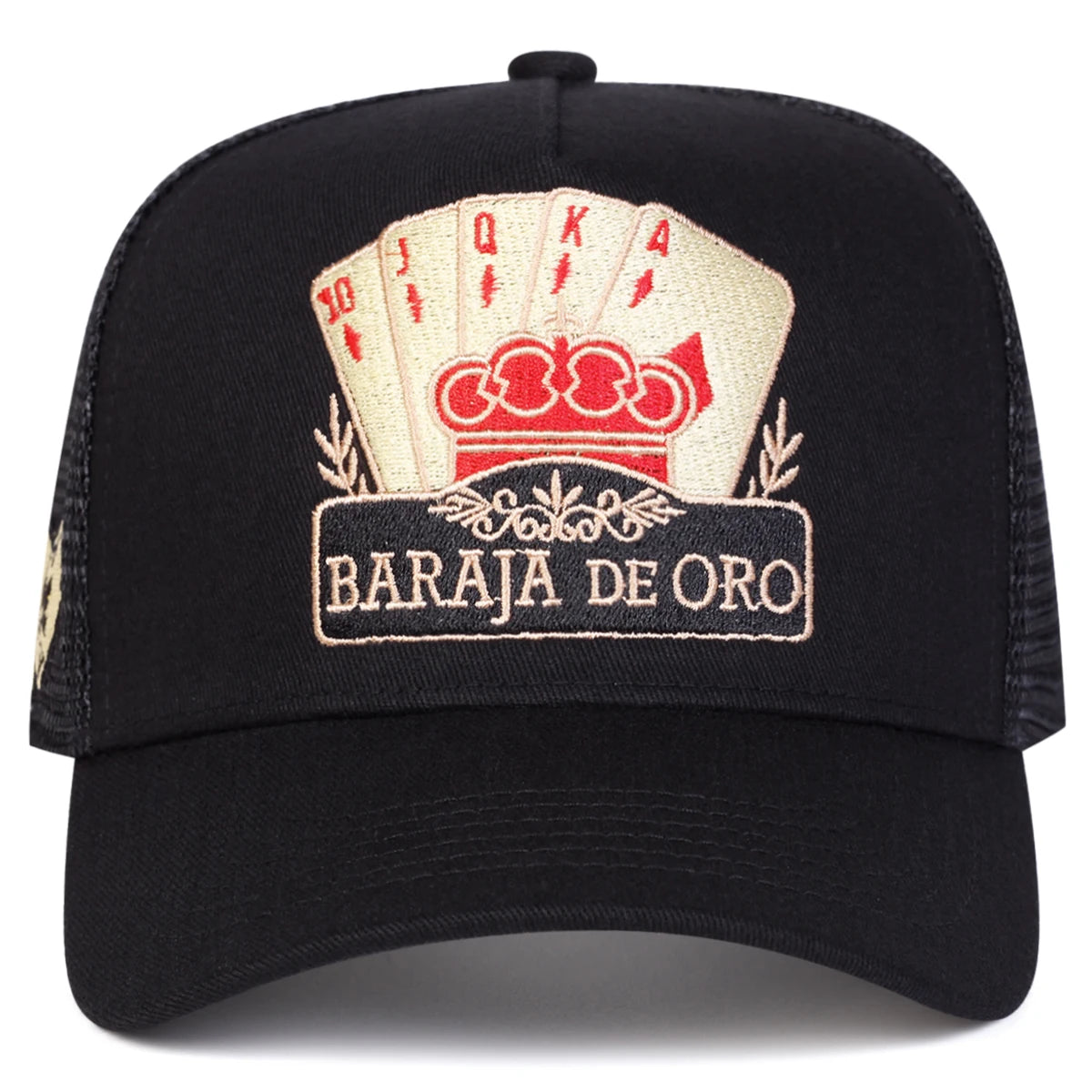 Unisex BARAJA DE ORO Poker Embroidery Baseball Net Caps Outdoor Adjustable Casual Hats Sunscreen Hat