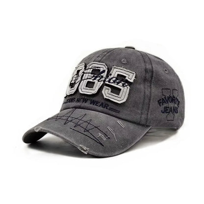 1pcs Vintage Baseball Hat with Digital Embroidery Casual Hip Hop Sun Hats