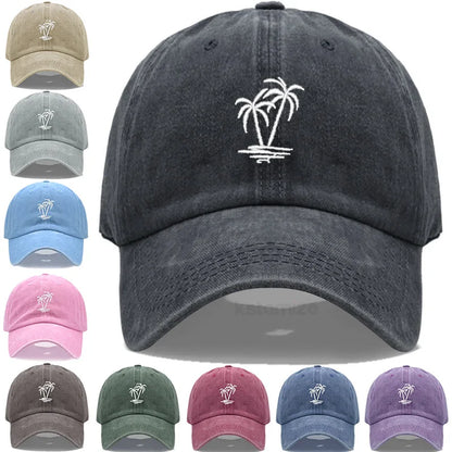Coconut Tree Embroidery Baseball Cap