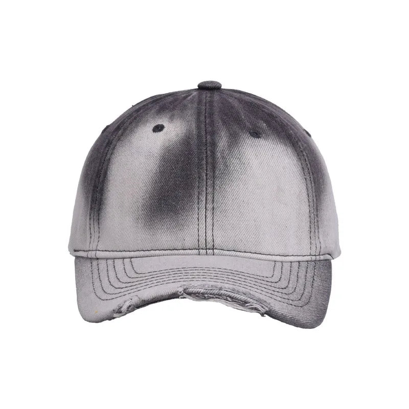 Distressed Tie-Dye Gradient Denim Baseball Cap
