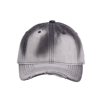 Distressed Tie-Dye Gradient Denim Baseball Cap