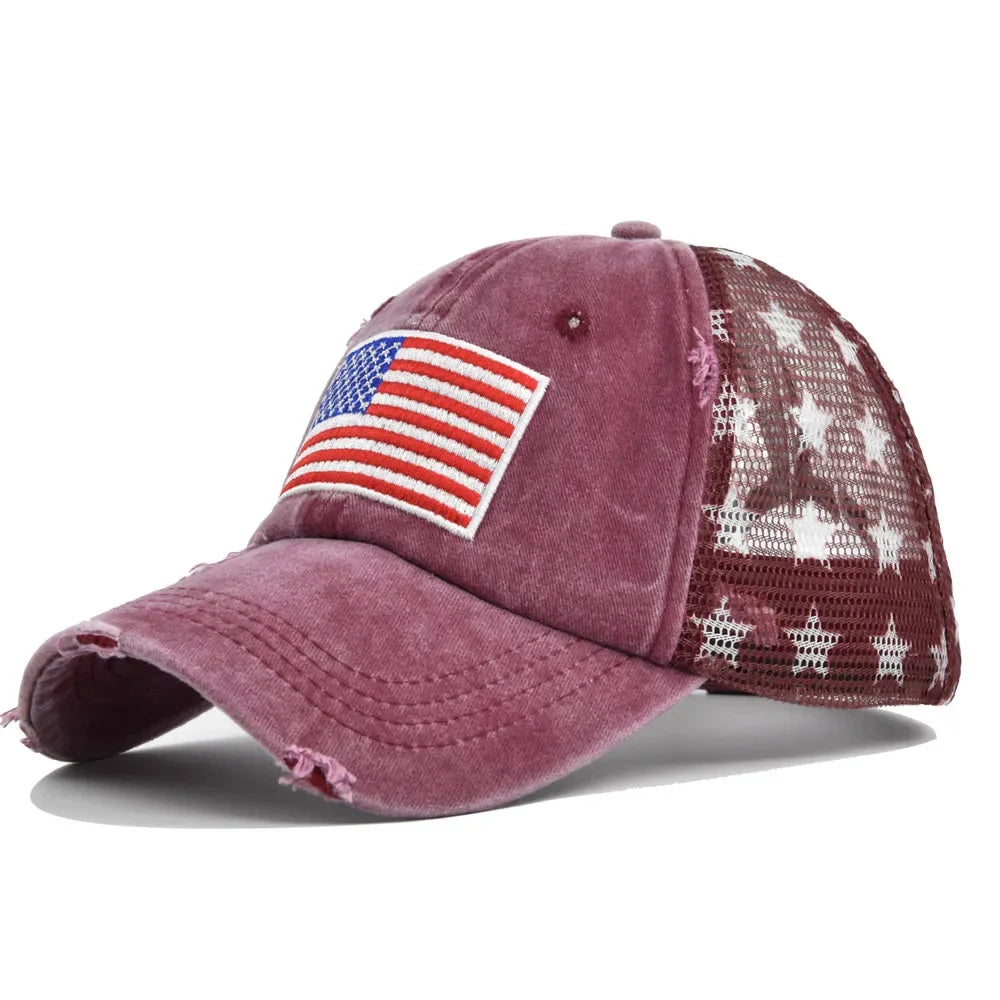New Embroidered USA Flag Baseball Hat Men