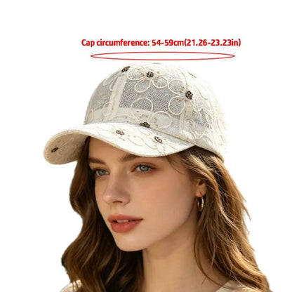 Lace Flower Embroidery Summer Baseball Cap