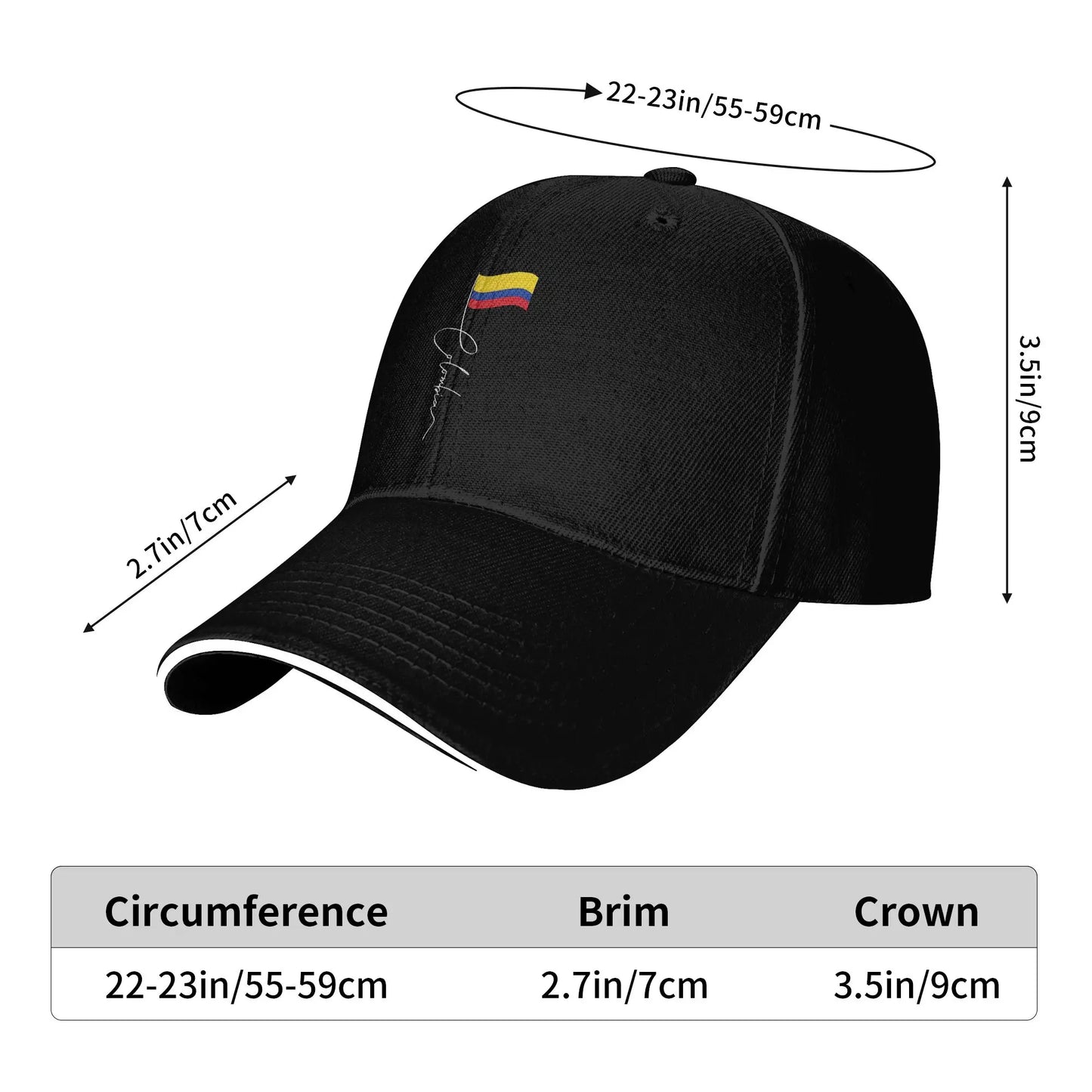 Women Men Colombia Signature Colombian Flag Outdoor Hat