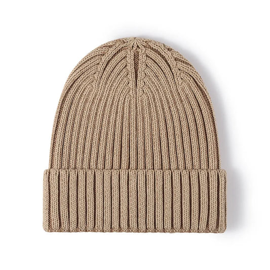 Men's Women Big Head Winter Brimless Head Wrapped Cotton Knit Cap