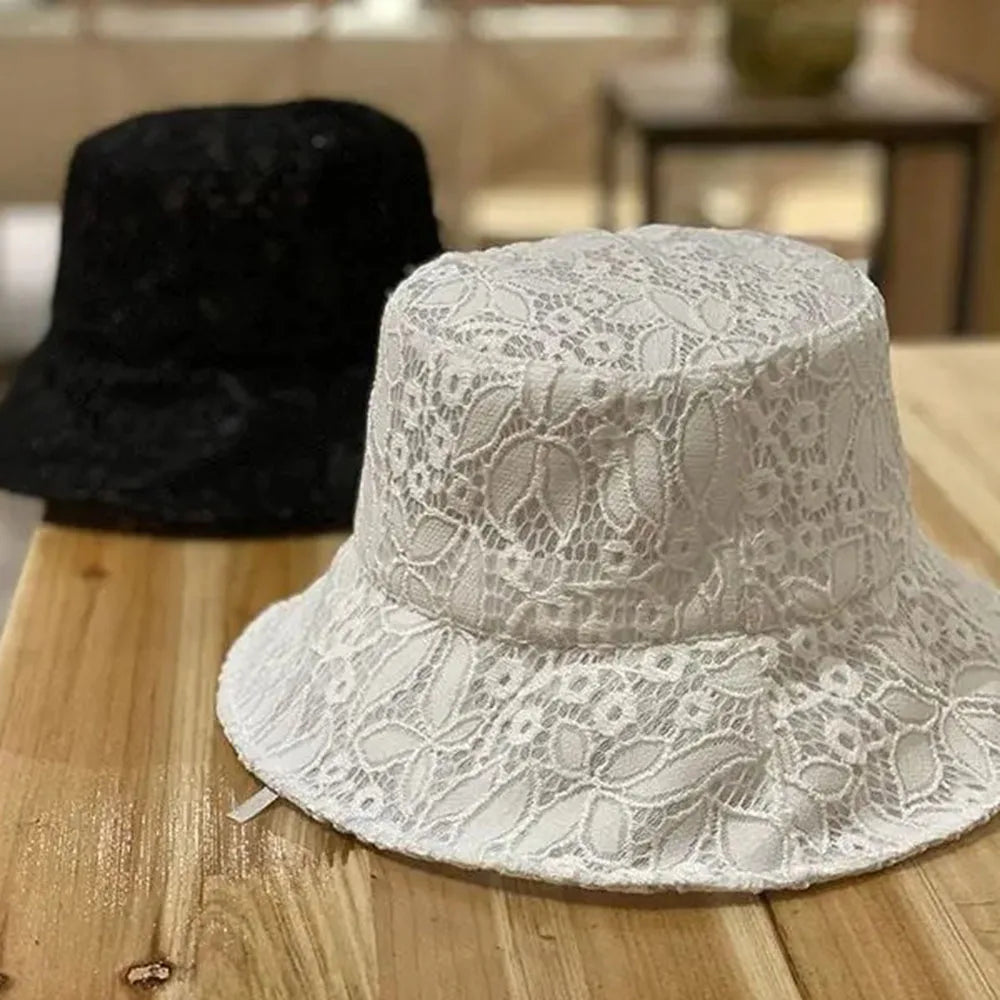 Ladies Summer Hollow Breathable Bucket Hat Mesh Basin Hats