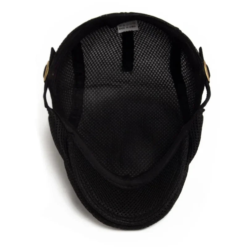Men Summer Hollow Mesh Beret Breathable Vintage Forward Cap