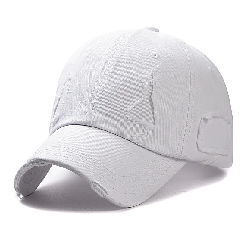 Trendy Streetwear Hip Hop Worn Hole Face Cap For Women Men