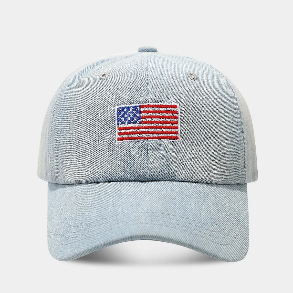 American Flag Embroidered Cowboy Duck Tongue Hat