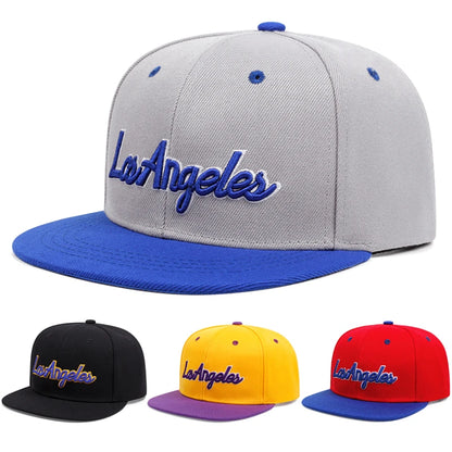 Fashion Los Angeles Letter Embroidered Flat Edge Hat Men's Retro Hip Hop Hat Women's