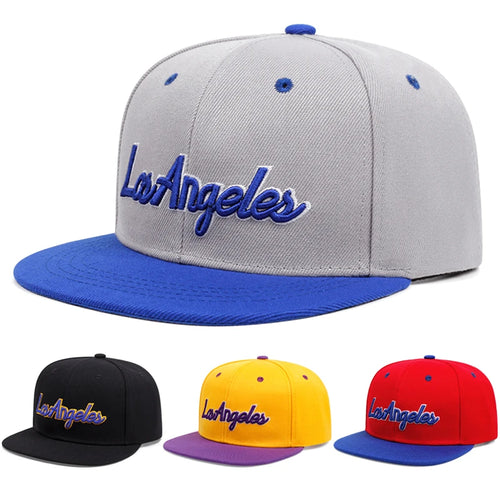 Fashion Los Angeles Letter Embroidered Flat Edge Hat Men's Retro Hip Hop Hat Women's