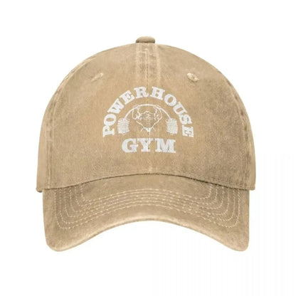 Classic Denim Powerhouse Gym Baseball Caps For Men Women Summer Adjustable
