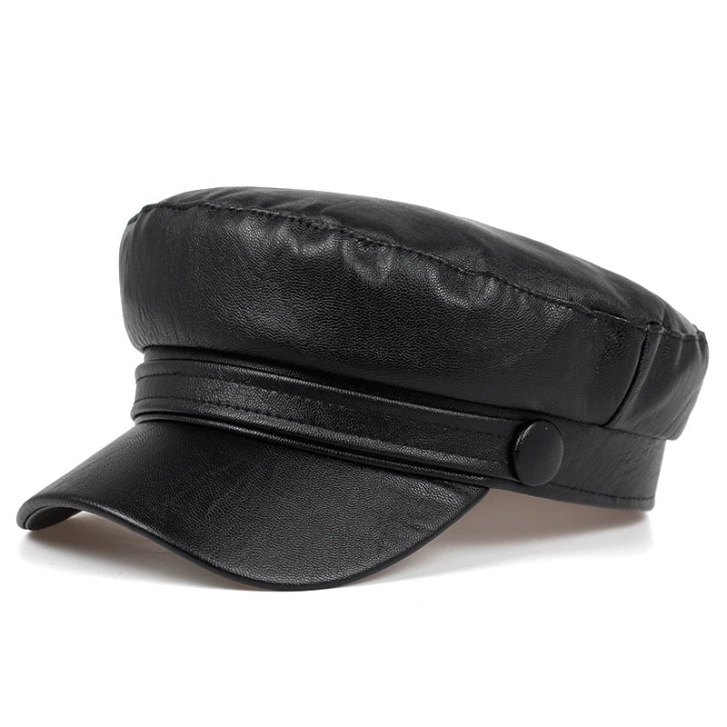 New Korean Leather Beret Fashion Ladies Hat Super Fire Wild Hats High Quality