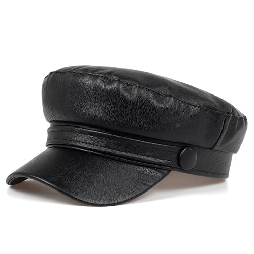 New Korean Leather Beret Fashion Ladies Hat Super Fire Wild Hats High Quality