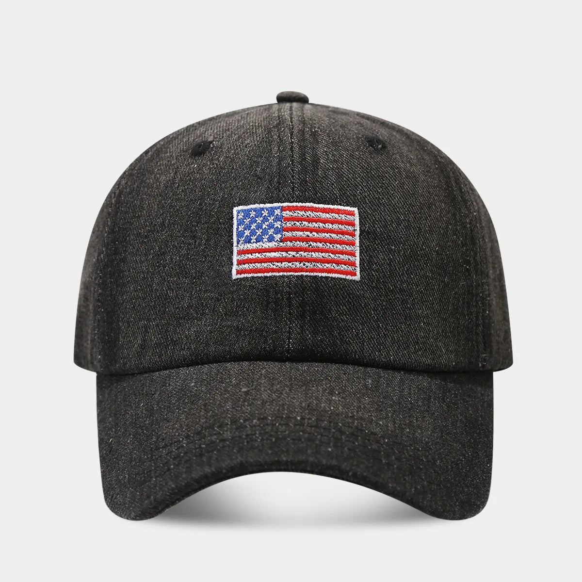 American Flag Embroidered Cowboy Duck Tongue Hat