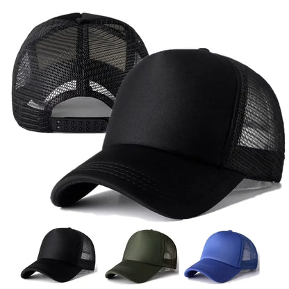 Unisex Cap Casual Plain Mesh Baseball Cap Adjustable Snapback Hats Hip Hop Trucker Cap Streetwear Dad Hat