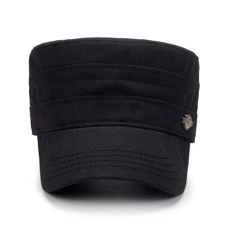 Small Iron Standard Flat Hat Spring Outdoor Travel Hat Men'S Cotton Shield Hat