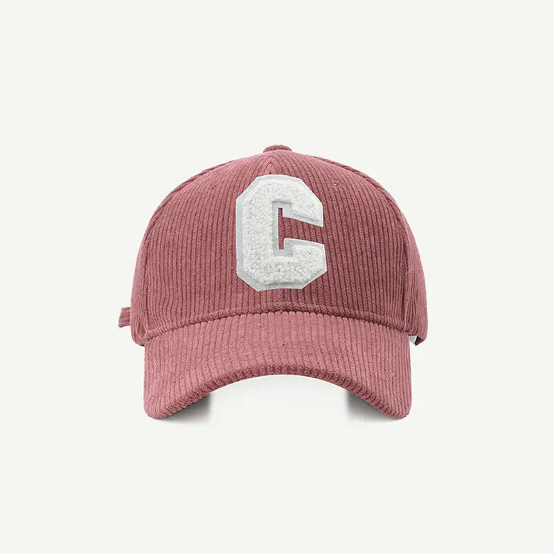 Corduroy Baseball Cap Ladirs Fashion C Letter