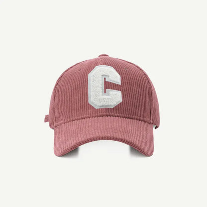Corduroy Baseball Cap Ladirs Fashion C Letter