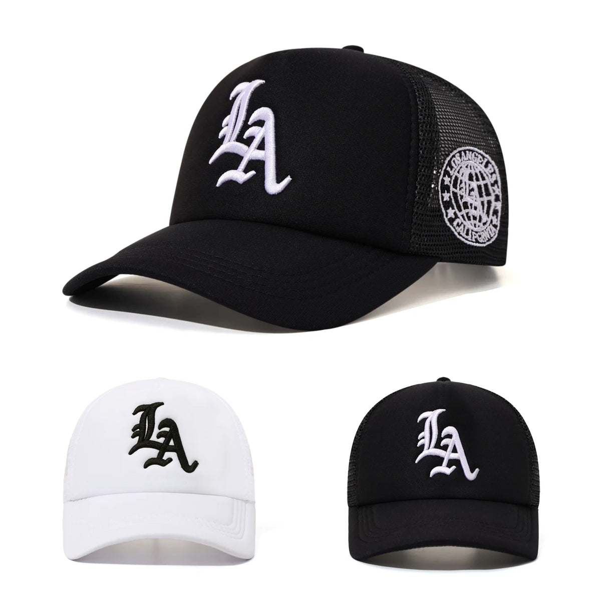 LA Embroidery Breathable Truck Hat Hip Hop Street Baseball Hat American Sunshade Couple Hat