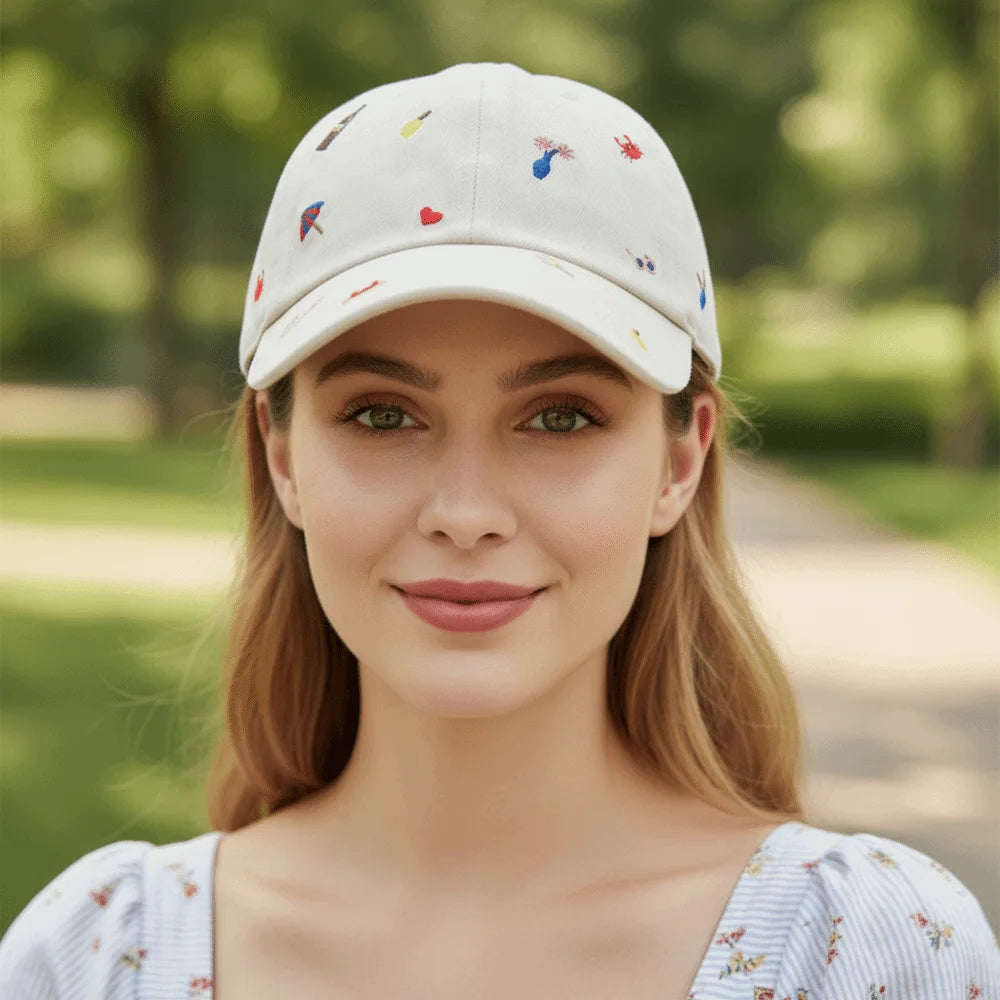 Casual Creative Embroidered Baseball Cap Graffiti Crab Cartoon Baseball Hat