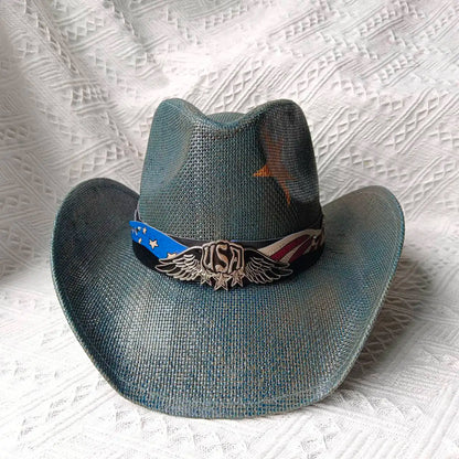 Woven Hard Summer Sapphire Accessories Neutral Cowboy Hat