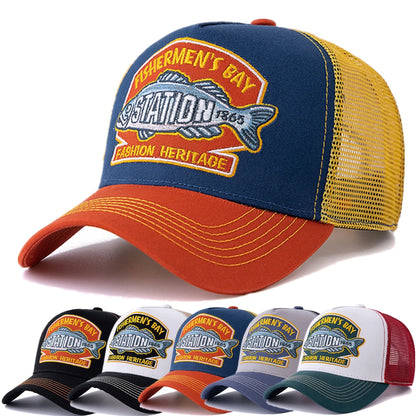 Hot Sale Unisex Summer Fishing Cap Breathable Mesh Trucker Hat Men Women